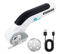 Forbici Elettriche Ricaricabili 3,7V 2000mAh, Taglia Cartone Senza Fili con Sicurezza per Feltro, Tappeti, Cuoio, Plastica e Cartone - Taglierino Elettrico Rotativo per Cucito e Fai da Te