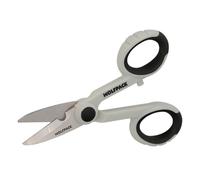 Forbici Elettricista 140 mm. Manico TPR non tensione. Lame Acciaio Inossidabile, Ergonomiche, Forbici Tagliare Cavo, Spellafili