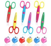 Forbici fai da te per bambini, set di 6 forbici per bambini, con 6 fustelle per carta, 6 diverse forme di taglio, forbici per carta, per bambini, asilo, principianti, fai da te