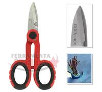 FORBICI FORBICE PROFESSIONALI TEMPERATE x ELETTRICISTA TIPO USAG LAME RETTE ECEF