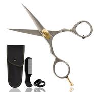 Forbici giapponesi Ontaki per barba e capelli - Lame convesse di precisione Taglio capelli - Manopola di regolazione della tensione Forbici da barbiere (Argento)