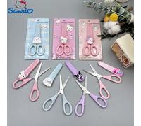 Forbici Hello Kitty Saniro con custodia protettiva, attrezzo portatile per taglio della carta in 3D, forbici multiuso in acciaio inossidabile a tema Cinnamoroll, per ufficio, cucito, arti e mestieri, 