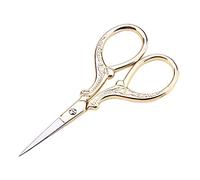 Forbici in Tessuto, Forbici da Ricamo, 9 * 4 * 4.5 cm Forbici da Cucito, Materiale dell'impugnatura TRP, Precisione Modellate Europee Antiche per Sarto Domestico Fai da Te(Gold)