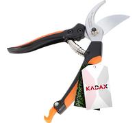 Forbici KADAX, forbici per potatura in acciaio al carbonio, lunghezza: 20 cm, forbici per piante professionali per rami, ramoscelli, rivestimento antiaderente, forbici per siepi, nero/arancio