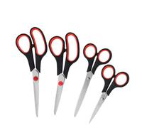 Forbici multiuso con lame ultra affilate, in acciaio inox resistente, lame in acciaio inox, impugnatura morbida, per scuola, ufficio, artigianato, casa, multicolore, confezione da 4