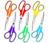 Forbici multiuso da 20,3 cm, confezione da 6, forbici affilate per ufficio, casa, scuola, insegnanti, studenti universitari, bambini, adulti, per cucito e artigianato, con impugnatura comoda, per