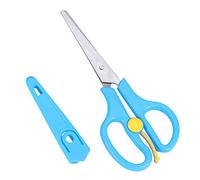 Forbici per alimenti per l'infanzia, forbici portatili per alimenti in acciaio inox a forbice con coperchio per alimenti complementari per neonati (Blue)