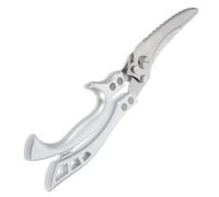 Forbici per Blocco e Acciaio Inox con Cucina Pollo Pesce | Molle Integrate, Taglio Preciso di Carne e Lische, Finitura Argento, Utensile Multiuso per Cucina Professionale