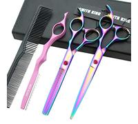 forbici per capelli da 7,0 pollici e forbici per sfoltire i capelli con pettini a rasoio in 1 set
