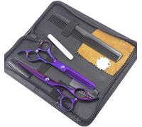 Forbici per Capelli Forbici da Parrucchiere Set di Forbici per sfoltire da Parrucchiere-6" Taglio di Capelli e Forbici per Capelli Uomo Donna e Bambino Acciaio Inossidabile,Viola,Set da 6 Pollici
