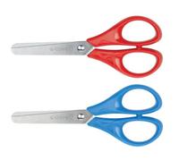 Forbici per découpage Q-Connect acciaio punta rotonda colori assortiti rosso e blu 13 cm - KF15295