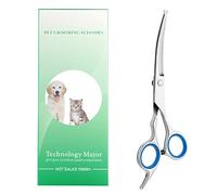 Forbici per la toelettatura di cani con punta rotonda di sicurezza, forbici curve per la toelettatura di cani e gatti, in acciaio inox, strumenti per la toelettatura degli animali domestici (forbici