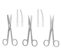 Forbici per medicazione da 14 cm, dritte e curve, cesoie, infermieristiche, casa, ufficio, veterinario, chirurgico per uso dentale (14 cm dritte, smussate/smussate)