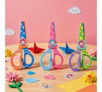 Forbici per ritagli di carta per bambini, divertenti attività di ritaglio di carta, include un paio di forbici in plastica per ritagli di carta, adatte per lezioni d'arte e fai-da-te. blu e rosa,Viola
