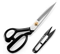 Forbici per tessuti per mancini, forbici per sartoria da 26,8 cm, finitura galvanica e acciaio ad alto tenore di carbonio per tagliare pelle, vestiti, sartoria, artigianato (taglierine incluse)