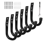 Forbici Per Utensili Da Parete Da Garage - Horbands Di Servizio Pesante J Hooks, Set Di Organizzatori Spaziali | 6 Di Montaggio A Parete Con Forte Design In Metallo Per La Messa