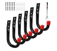Forbici Per Utensili Da Parete Da Garage - Horbands Di Servizio Pesante J Hooks, Set Di Organizzatori Spaziali | 6 Di Montaggio A Parete Con Forte Design In Metallo Per La Messa