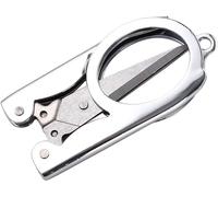 Forbici pieghevoli argentate per ufficio, ricamo, tascabili, in acciaio inox, mini forbici da pesca fatte a mano, utensili da taglio (S)