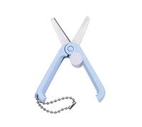 Forbici pieghevoli in acciaio inox, portatili, tascabili, da viaggio, telescopiche, per tagliare piccole e piccole dimensioni, con portachiavi
