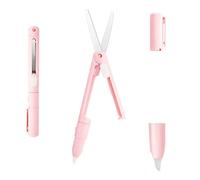 Forbici portatili a forma di penna, forbici pieghevoli sicure e creative, taglierino in ceramica, utilità per carta, piccole forbici per carta, piccole forbici, mini forbici, strumento artistico(rosa)
