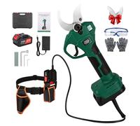 Forbici Potatura a Batteria 40mm con 21V 2x3000mAh Cavo di Prolunga SK7 da Professionali Cesoie Elettriche Leggere e Display LCD Taglio Progressivo per Ulivi Vigneto e Giardino