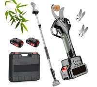 Forbici Potatura a Batteria con Asta, 50mm Forbice Potatura a Batteria con 2 * 4500 mAh Batteria, Cesoie Potatura Elettriche Professionali con Display per Giardino, Frutteto, Giardinaggio