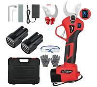 Forbici Potatura Elettriche - 40mm Cesoie Potatura Elettriche Professionali Con 2 16.8VV/2000 mAh Batteria - Forbici a batteria da potatura per potatura per Giardinaggio Albero da Frutta (red)