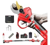 Forbici Potatura Elettriche Professionale da 50mm, Cesoie Elettriche per Rami Alti con Asta di Prolunga, Forbici Elettriche A Batteria con 2 Litio Batteria per Giardinaggio Piante in Vaso