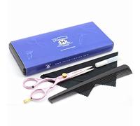 Forbici professionali da parrucchiere, 14 cm, in acciaio inox, per destrorsi, con vite di regolazione, pettine da barbiere e forbici per donne, uomini e bambini