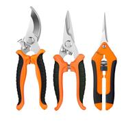 Forbici professionali per potatura, set da 3 pezzi con custodia, cesoie da giardino, cesoie da giardino per piante, fiori, bonsai, frutta, rami degli alberi, adatte come regalo