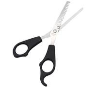Forbici Professionali per Tagliare Chioma, Sfoltimento Nero | Acciaio Inossidabile e Plastica, Vite Robusta, Taglio a Strati senza Strappare, per Varie Acconciature