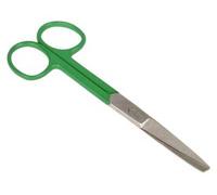 FORBICI RETTE PUNTE ALTERNE - anelli verdi - 14 cm