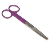 GIMA Forbici per Infermieri, Dritte, Punte Rette/Smusse, in Acciaio Inossidabile, Colore Viola, Finitura Satinata, Rivestimento in Polvere, Lunghezza 14 cm, per Uso Professionale