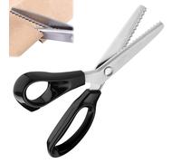 Forbici Seghettate Professionale,Forbici da Sarta Zig Zag Tessuto,Forbici a Zig-Zag,Forbici Seghettate,Forbici Professionali Zig Zag,Forbici da Dentellare per Sartoria (Nero)