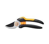 Jardin 1057162, Fiskars Forbici da Giardino Bypass M, Solid, P321, Cesoie per Rami freschi e ramoscelli, Rivestimento Antiaderente, Lame in Acciaio Inox, Nero/Arancio, 20.1 cm