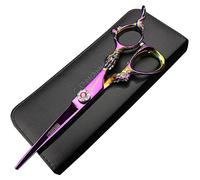 Forbici violacei di capelli professionali di alta durezza da 5.5 pollici 440c tagliati capelli e capelli sottili parrucchieri attrezzi da parrucchiere speciali (Cutting Scissors)