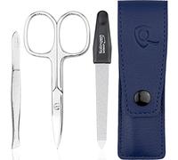 Forbicine e Pinzette - Set Manicure Professionale con Custodia in Similpelle. Include strumenti per Mani e Piedi, ideale per unghie curate. Perfetto come kit da viaggio, pratico ed elegante