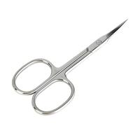Forbicine per unghie extra fini con punta curva, forbicine per cuticole in acciaio inox con lama affilata, forbici manicure precise per taglia cuticole, forbici unghie professionale, 95 mm, argento