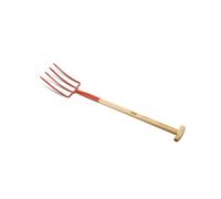 Ausonia - Forca per vangare 4 denti con manico legno a T Gr 1950 Cm 29x18