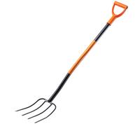 KADAX Forca a Vanga in Acciaio, Forca Lunga 132 cm, Forca da Fieno, 4 Denti, ...
