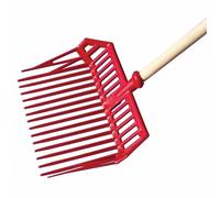 Forca in Abs per Fieno - Larghezza 42 cm - Rosso con manico in legno