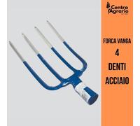 Forca Vanga 4 Denti quadrangolari in acciaio per orto giardino piante