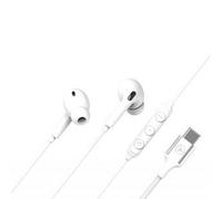 FORCE PLAY, Auricolari intrauricolari USB C con telecomando e microfono, Bianco
