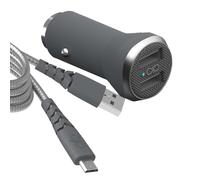 Force Power, Caricatore auto 4,8 A (2,4 2,4 A) IC Smart Cavo USB A/micro USB