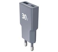 Force Power, Caricatore USB-C / USB-A 30W Power Delivery UltraGaN Rapide, Grigio