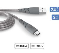 Force Power, Cavo USB A/USB C ultra rinforzato 2m 3A Grigio, Grigio