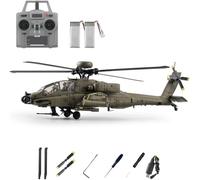 ForceAero C170 Scala 1/48 AH-64D RC Elicottero con un tasto invertito volo, 2.4G 6CH Flybarless Brushless 3D Flip Remote Control Elicottero con flusso ottico e TOF Altitude Hold per hobbisti - RTF