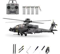 ForceAero C170 Scala 1/48 AH-64D RC Elicottero con un tasto invertito volo, 2.4G 6CH Flybarless Brushless 3D Flip Remote Control Elicottero con flusso ottico e TOF Altitude Hold per hobbisti - RTF