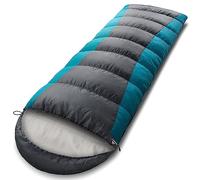 Forceatt Sacco a Pelo da Campeggio per 3-4 Stagioni (da -10 ° C a 18 ° C.) 丨 Leggero, Impermeabile e Caldo per Adulti e Bambini 丨 Zaini, Campeggio, Escursionismo e Viaggio (Coton Pulvérisé-Bleu Gris)