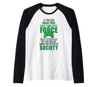 Forced to Put Controller Down Re-Enter Society Gamer Maglia con Maniche Raglan